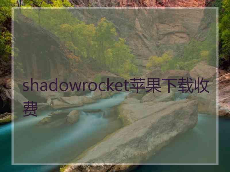 shadowrocket苹果下载收费