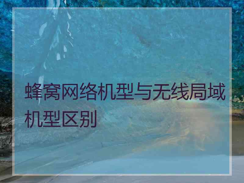 蜂窝网络机型与无线局域机型区别