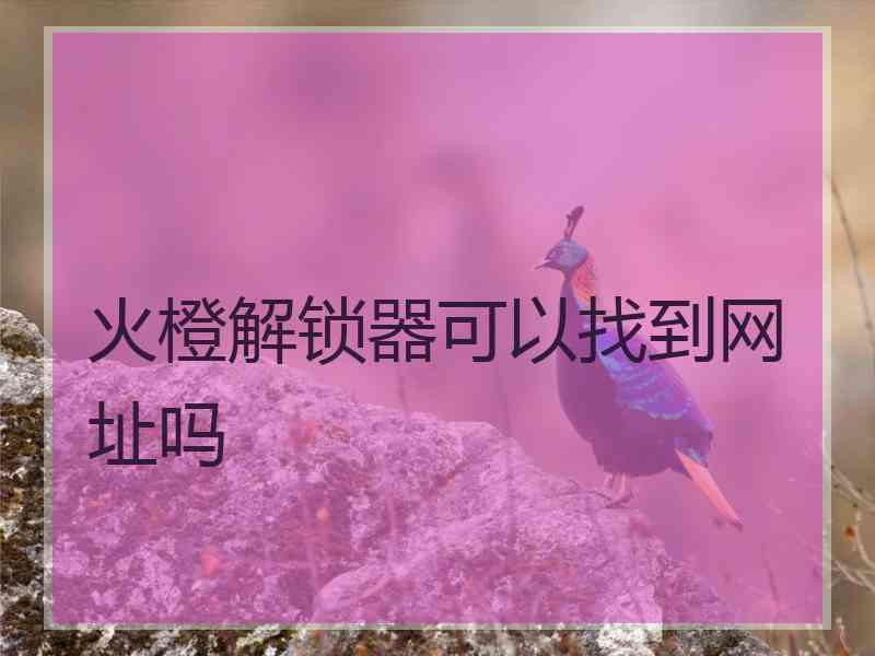 火橙解锁器可以找到网址吗