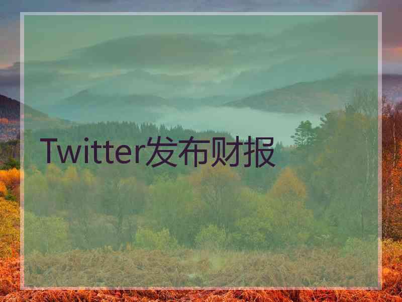 Twitter发布财报