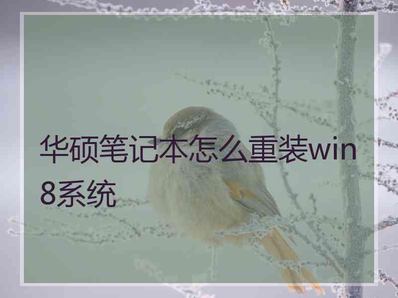 华硕笔记本怎么重装win8系统