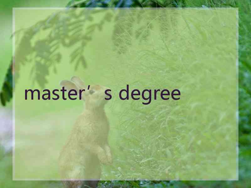 master’s degree