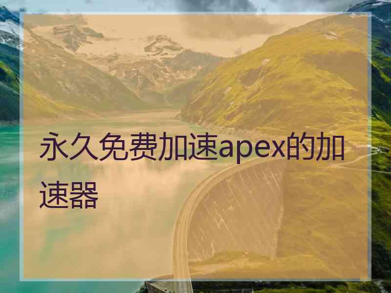 永久免费加速apex的加速器