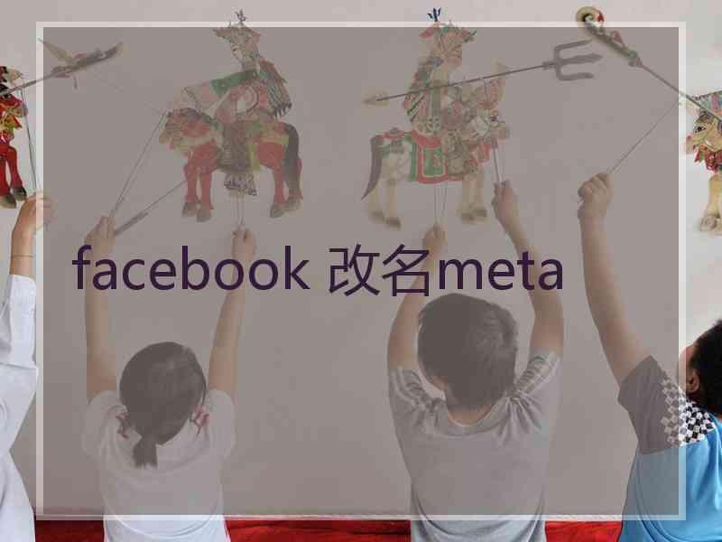 facebook 改名meta