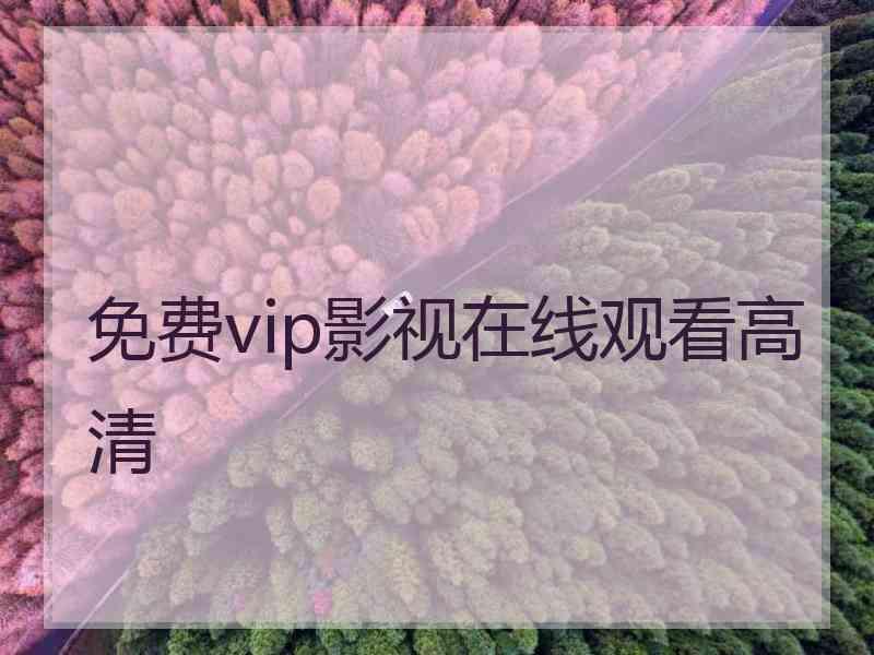 免费vip影视在线观看高清