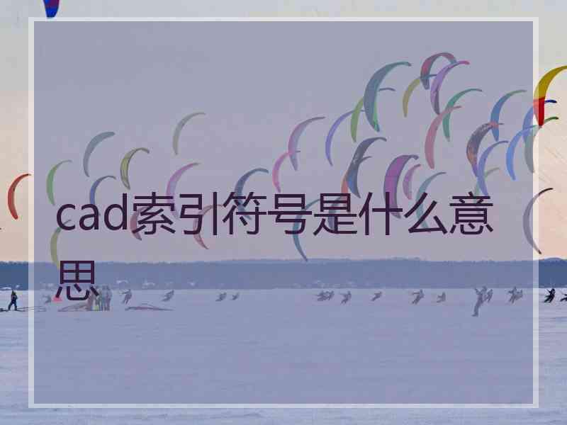 cad索引符号是什么意思