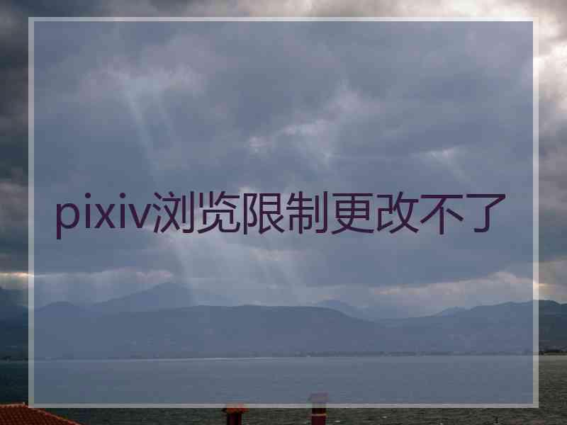 pixiv浏览限制更改不了