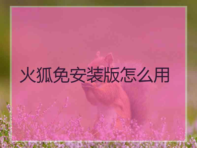 火狐免安装版怎么用