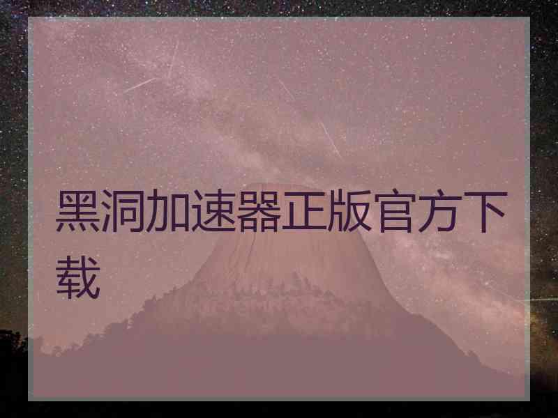 黑洞加速器正版官方下载