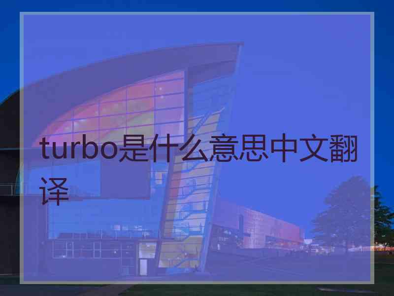 turbo是什么意思中文翻译