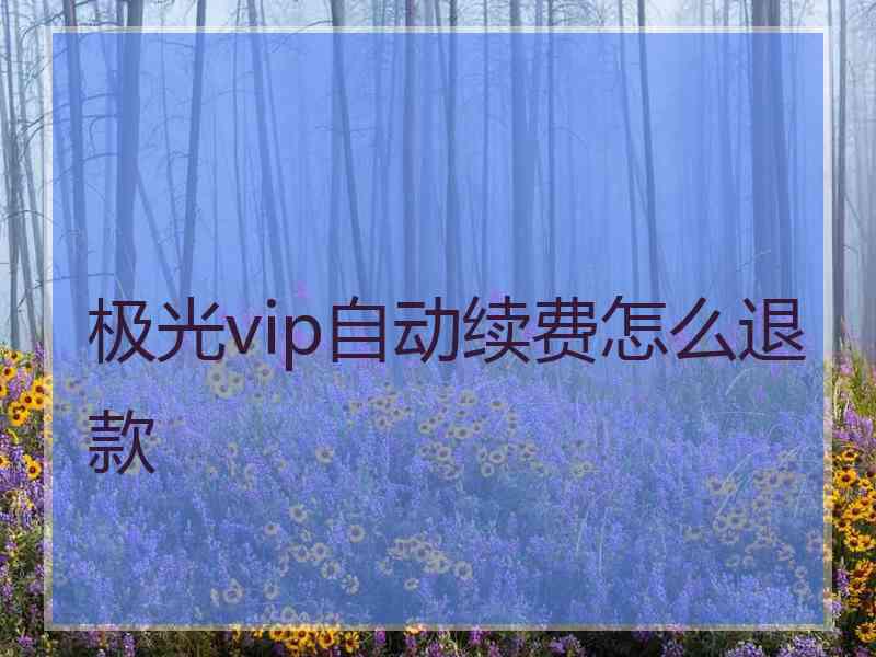 极光vip自动续费怎么退款