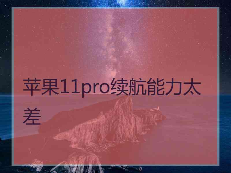 苹果11pro续航能力太差